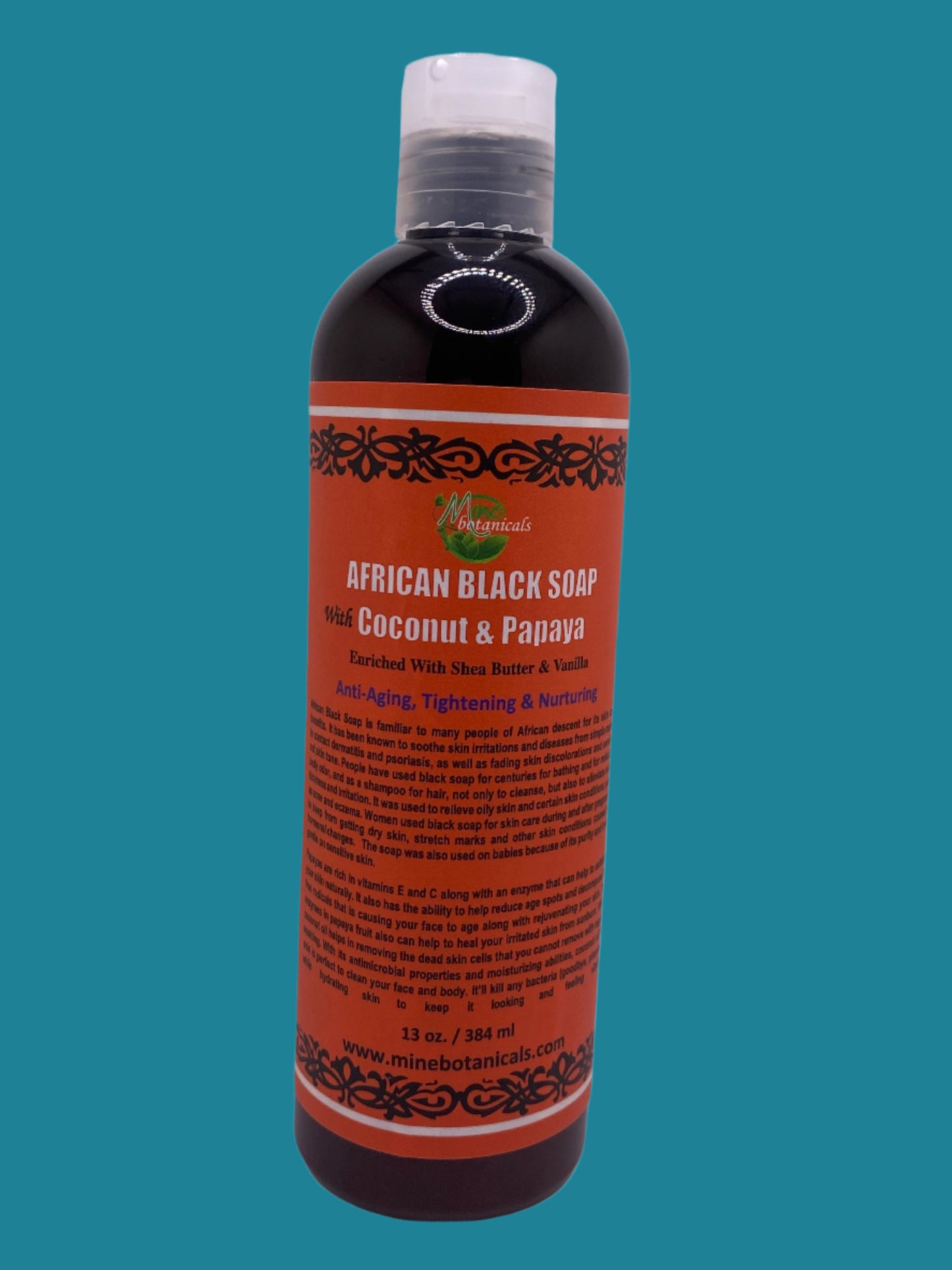 AFRICAN BLACK SOAP with COCONUT & PAPAYA (body wash, facial clean, shampoo and more)